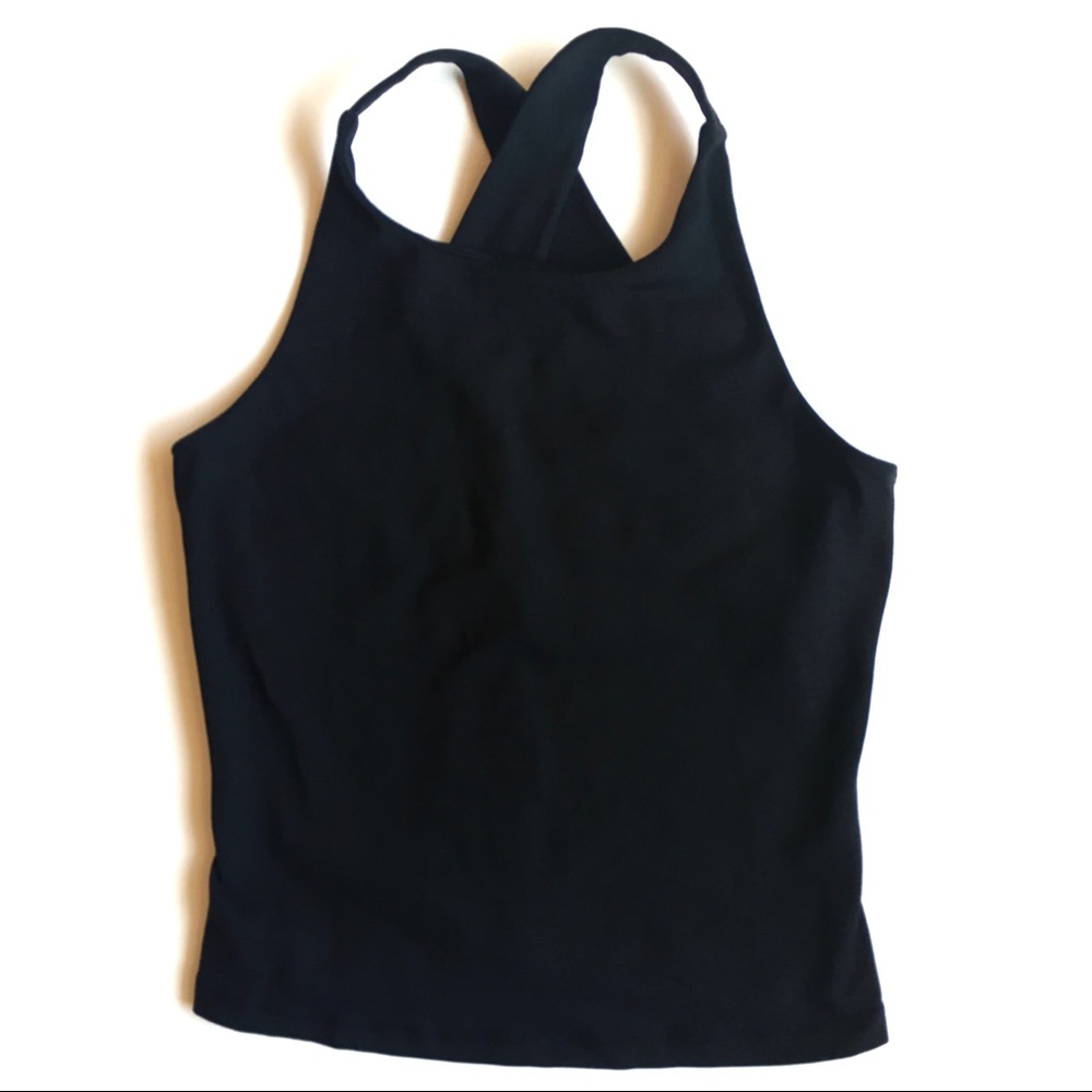 Garage black halter workout top in size medium